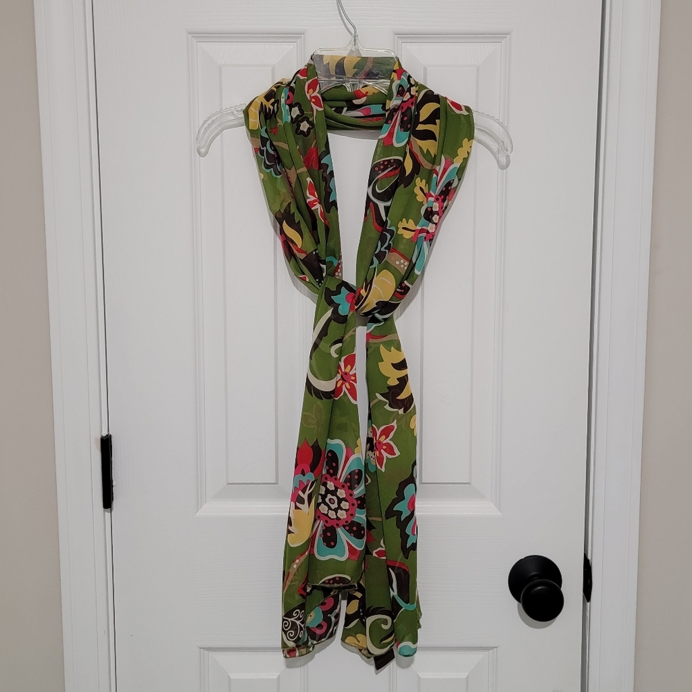 Initials Inc Green Floral Scarf